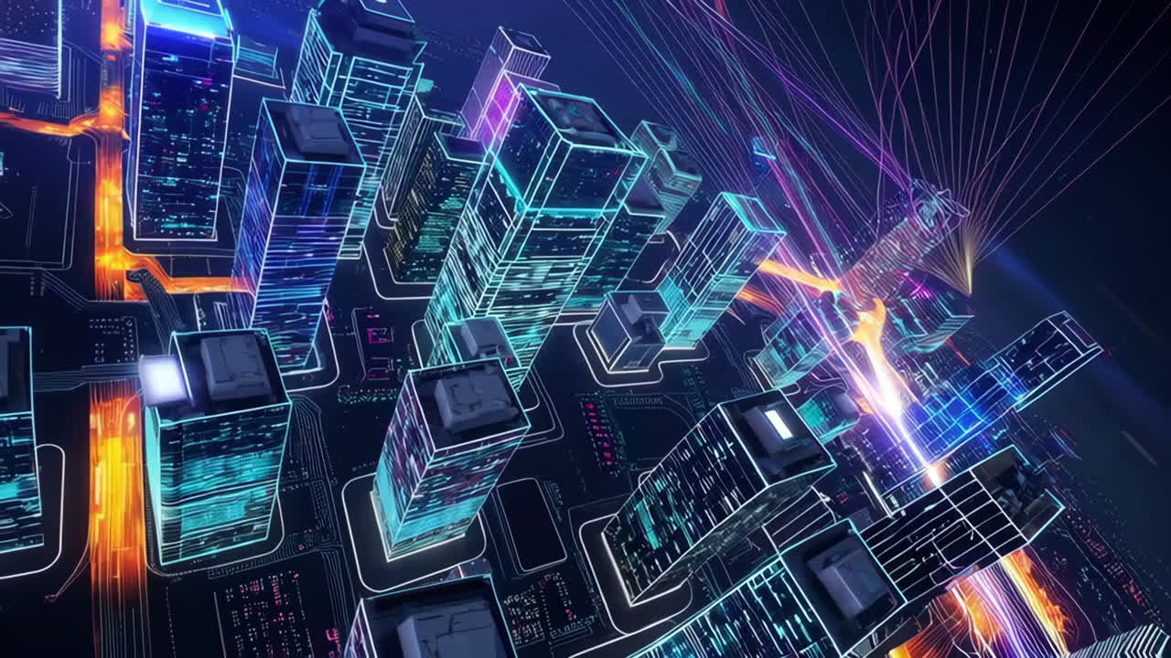 el paisaje urbano cyberpunk futurista