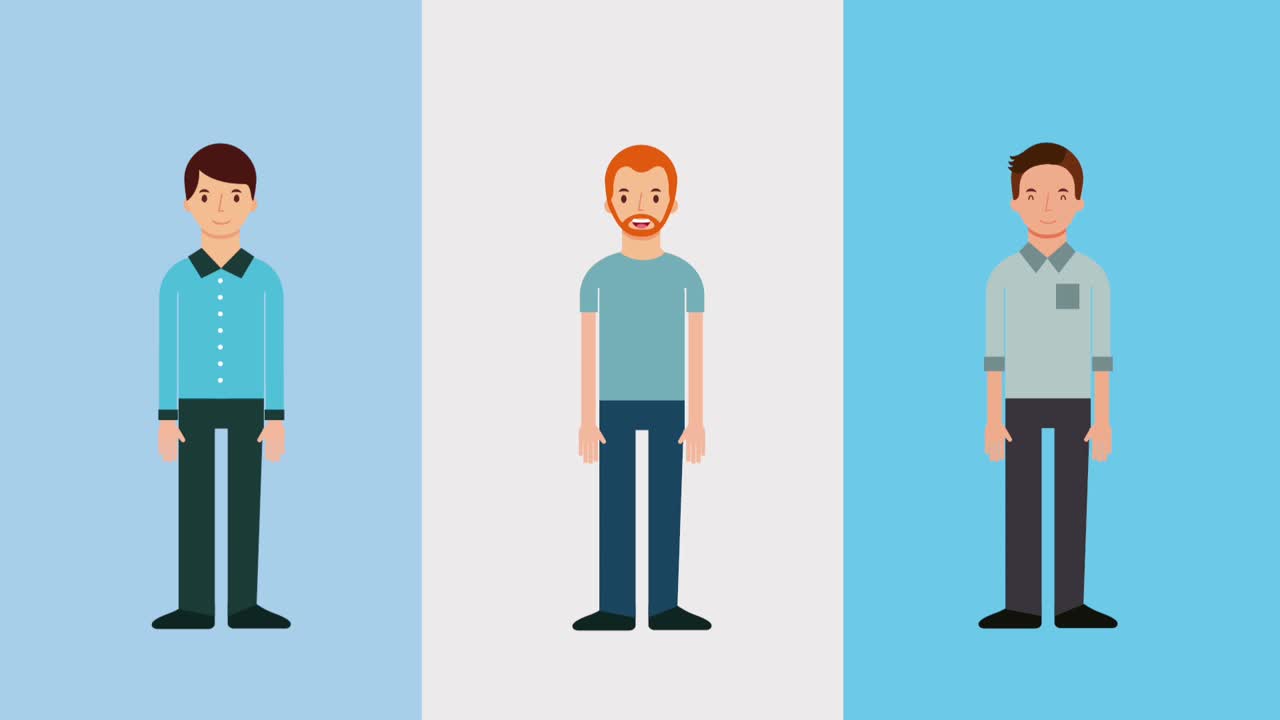 그룹 작업 남자 캐릭터