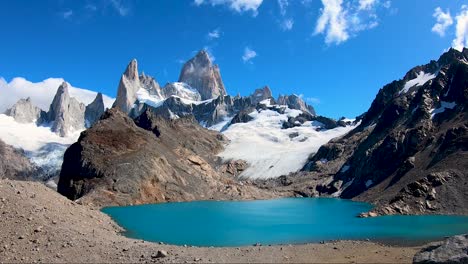 a timelapse of clouds over mount fitz roy in patagonia argentina