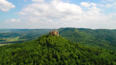 hohenzollern castle, germany. aerial fpv drone flights.