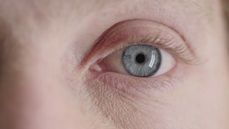 hombre de ojo azul mirando a su alrededor parpadeando pensativo contemplativo emoción óptica