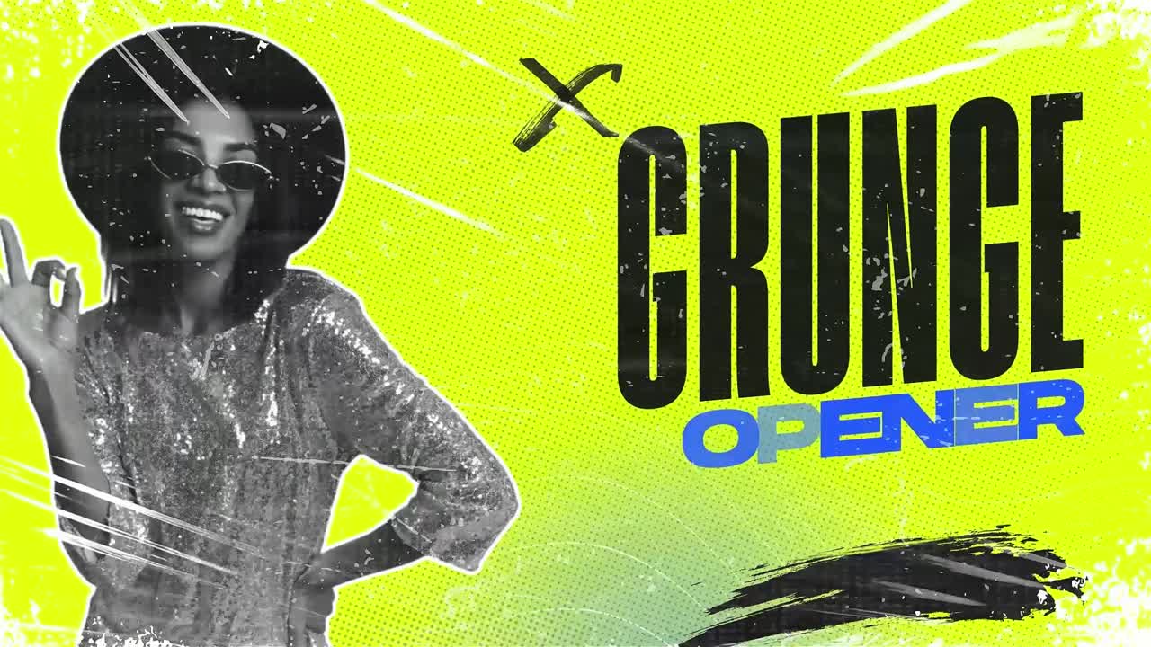 Un modello video moderno progettato per contenuti introduttivi grunge