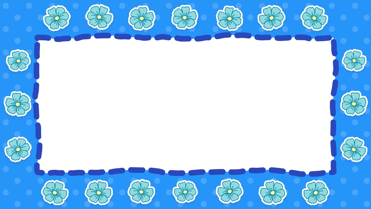Uma Divertida Moldura Floral de Caderno Desenhada à Mão com um Centro de Espaço em Branco para Texto, em Loop Contínuo