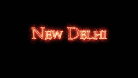 new delhi written with fire. loop