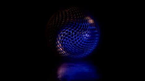 abstract sphere of volumetric cubic blocks. art object dynamically rotates around itself. looped