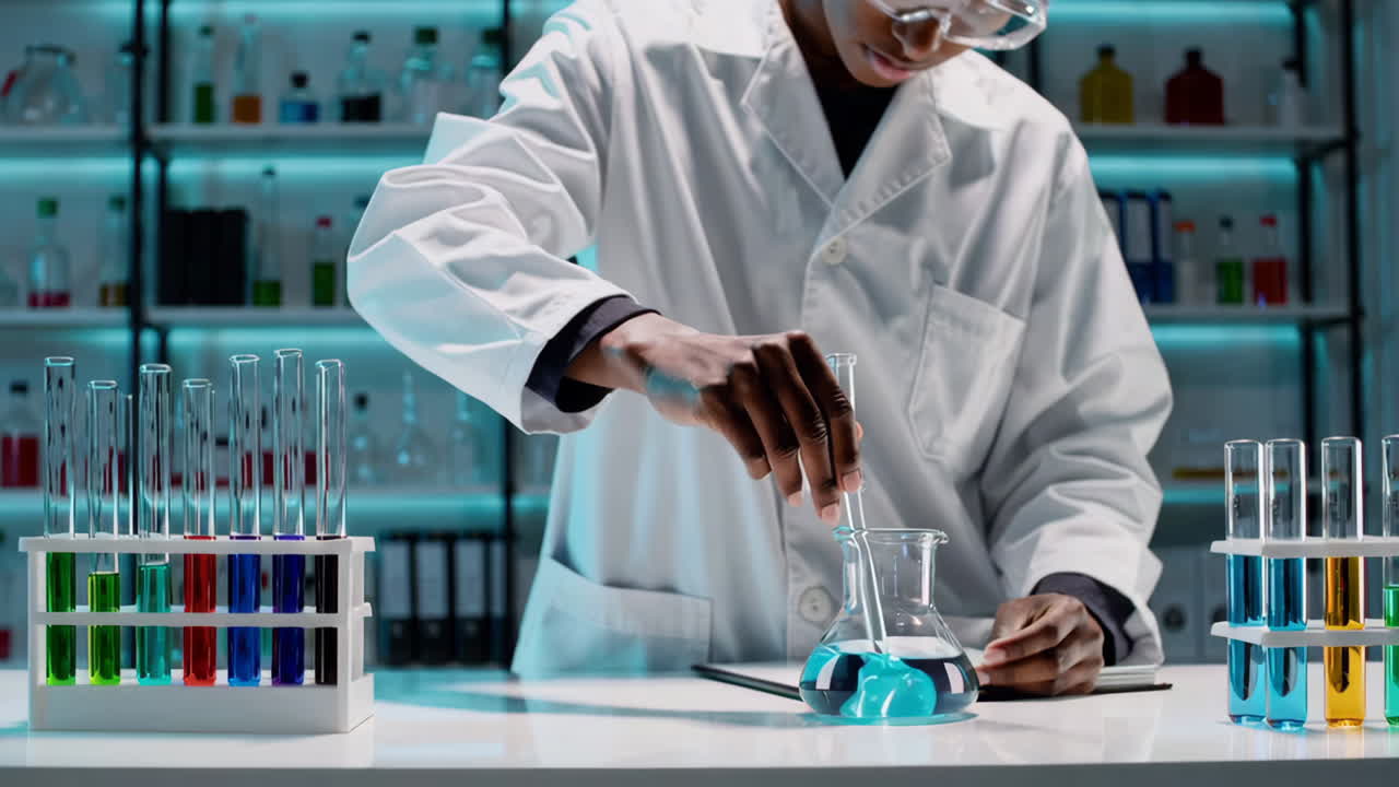 Scientist conducting an experiment in a laboratory