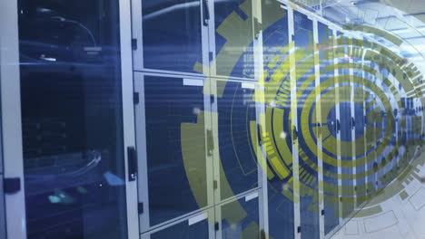 animación del alcance con procesamiento de datos a través de servidores informáticos