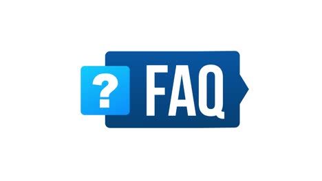 frequently asked questions faq banner. computer with question icons. motion graphics.