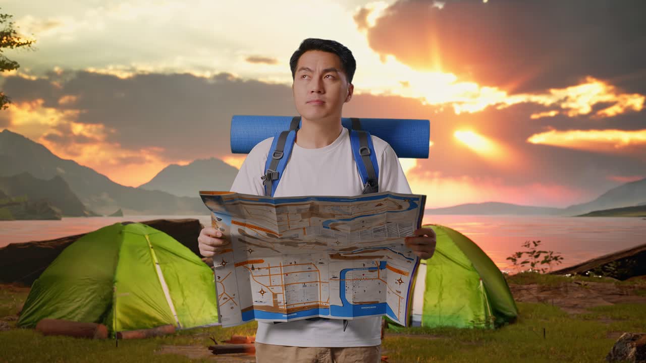 Man Planning His Camping Trip