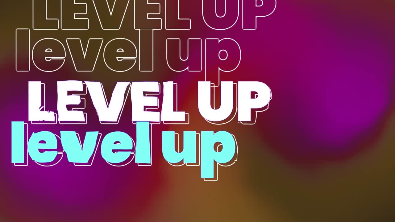 animación del texto de nivel superior sobre una onda en movimiento brillante