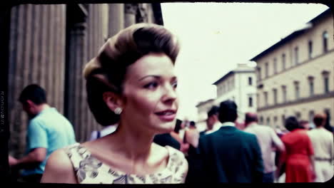 smiling woman in florence, italy - 1950s style