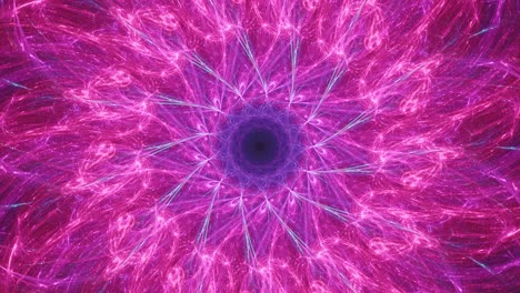 Otherworldly-mandala-with-endless-looping-geometric-changes,-very-colorful-cosmic-fractal-flower-petals