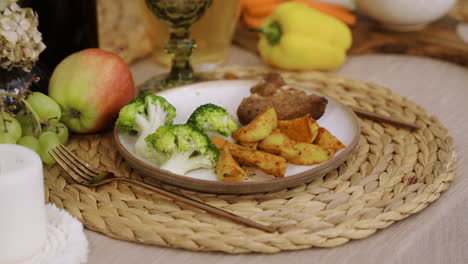 comida en el banquete de bodas