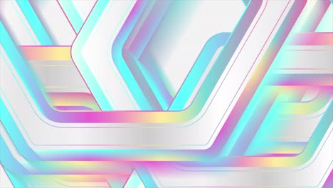 holographic hexagons geometric abstract tech motion background