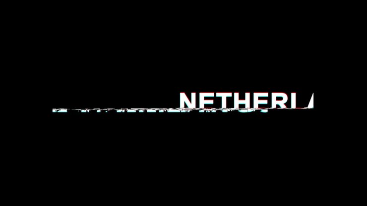NETHERLANDS Glitch Effect Text Digital TV Distortion 4K Loop Animation