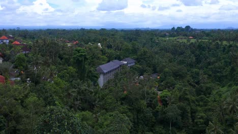 Una-Vista-Tranquila-Y-Fascinante-De-Campuhan-Ridge-Walk,-Bali,-Indonesia---Drone-Volando-Hacia-Adelante