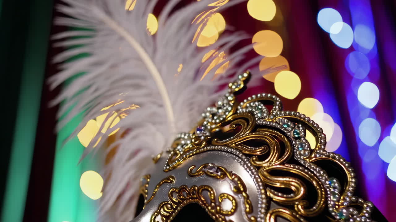 Ornate Venetian Mask with Feathers