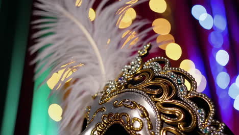ornate venetian mask with feathers