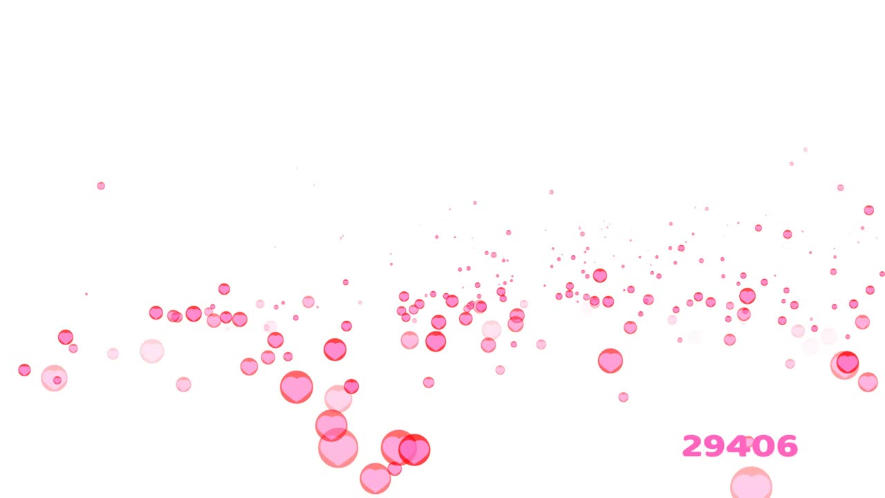 Chonburi, Thailand, Dec 30 2019, million count text of hearts love flying to right top by times isolated background