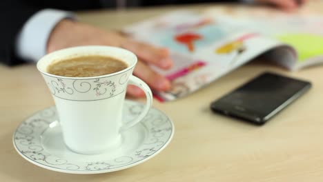 businessman drinking coffee at office 1