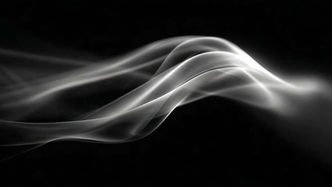 Ethereal Flow: An Abstract Journey Through the Enigmatic Beauty of Smoke Waves in Motion Against a Dark Background