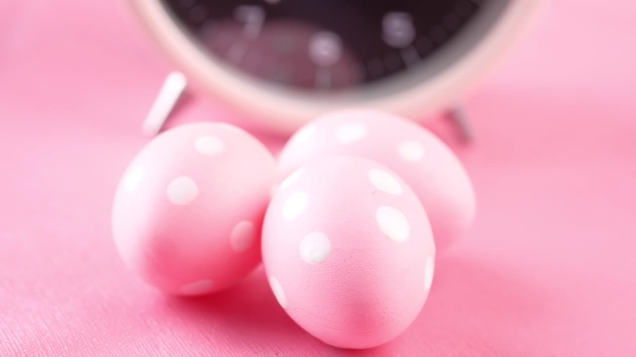 Pink Easter Eggs with Alarm Clock