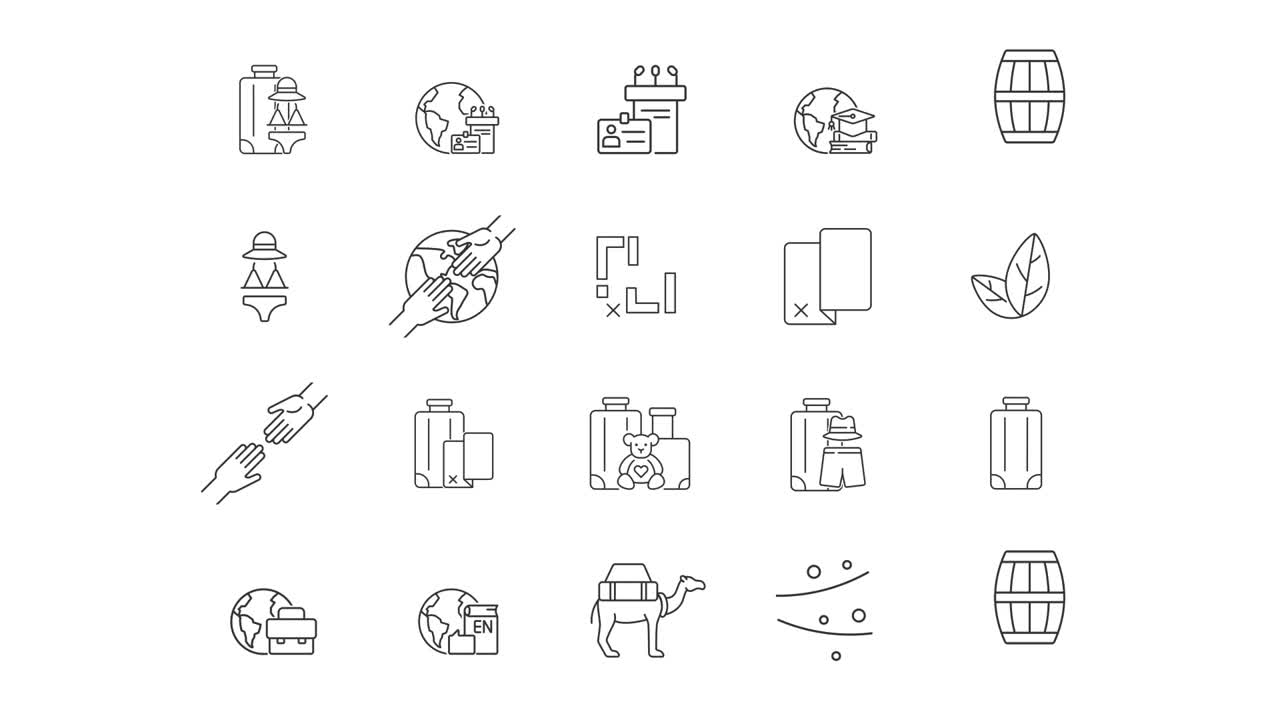 Image icons related to travel and tourism