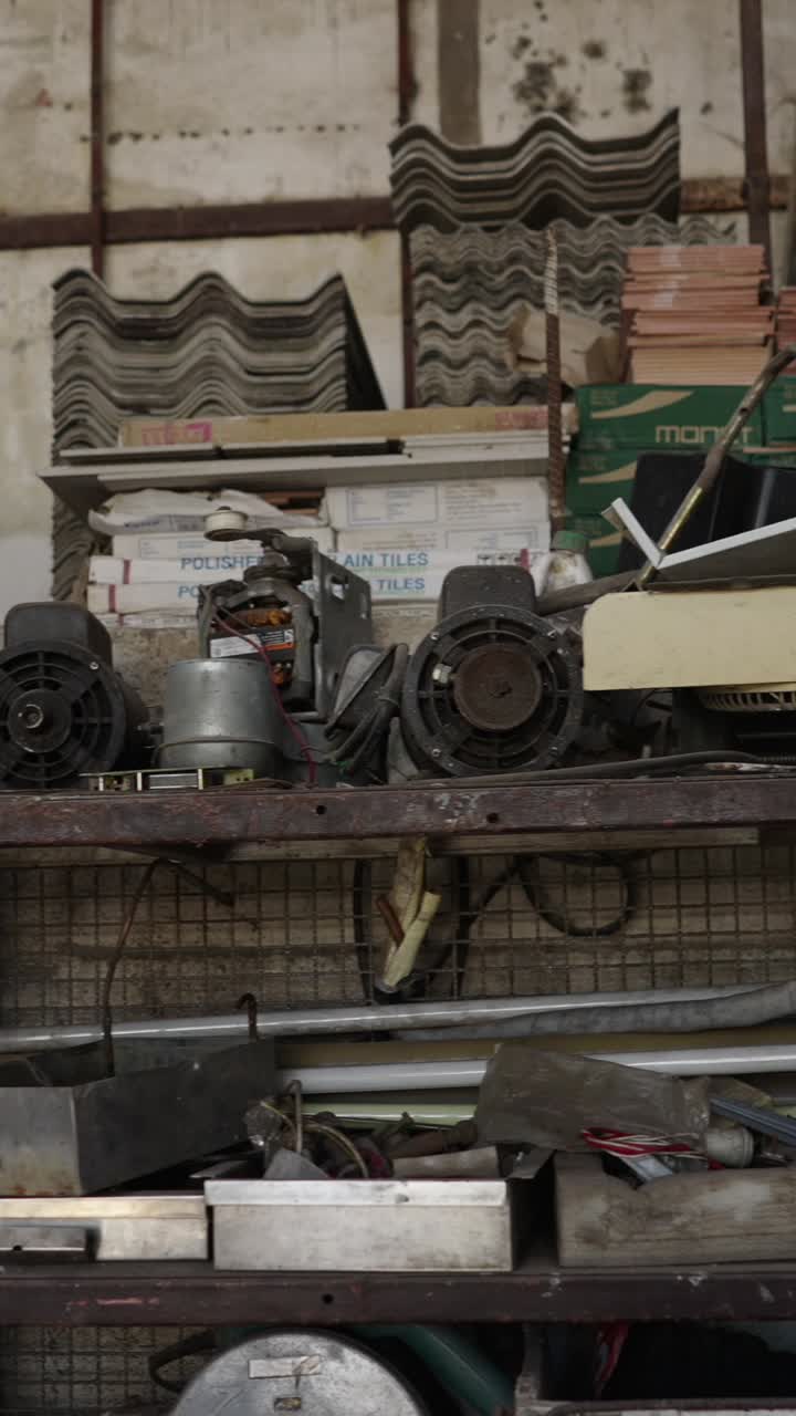 Assortment of Old Industrial Mechanical Parts and Motors