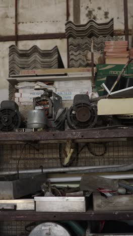 assortment of old industrial mechanical parts and motors