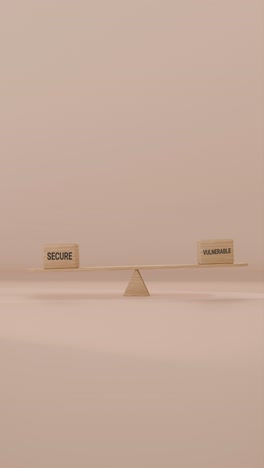 VERITCAL VIDEO OF SECURE AND VULNERABLE BALANCING ON SEESAW