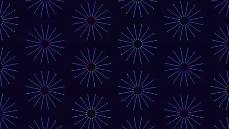 Vibrant multicolored lines create abstract pattern on black background