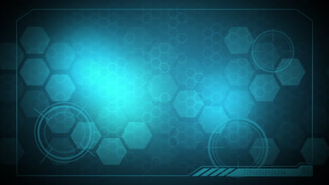 abstract background blue hexagon pattern sci fi design technology innovation concept. loop animation with round target geometric elements.