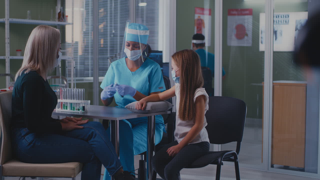 Child Vaccination in Protective Gear