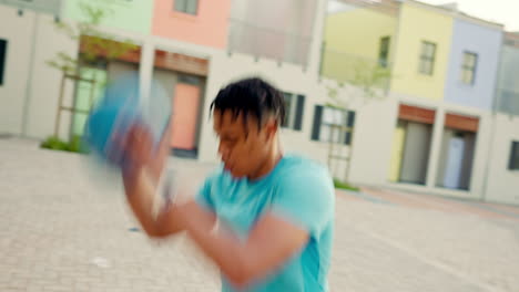 fitness, workout and black man bounce medicine
