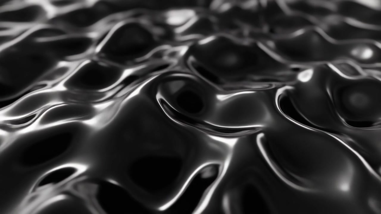Abstract Background of Rippling Black Liquid Surface