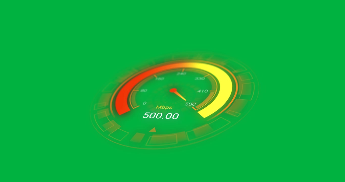Animation of car speedometer on transparent background