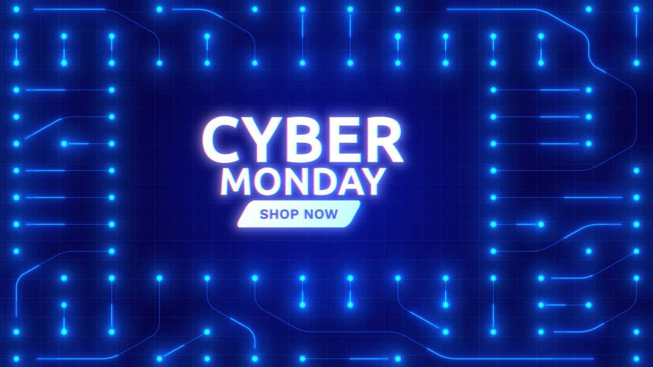 Cyber Monday udsalgskampagne med digital printkortbaggrund