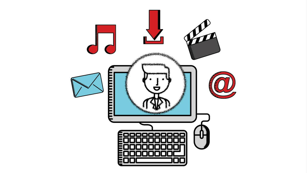 diseño de iconos por computadora, animación de video