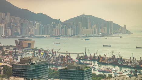 hong kong kowloon port and skyline