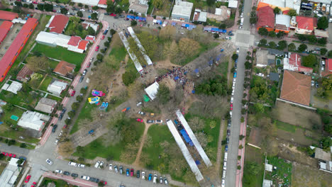 San-Javier-De-Loncomilla-Square-Chile-Maule-Straßen-Fliegende-Ansicht-Von-Drohne