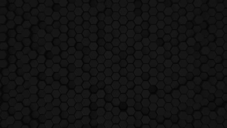 hexágono abstracto bucle de superficie geométrica 5 negro: oscuro patrón de cuadrícula hexagonal mínima animación en negro profundo de medianoche. fondo limpio con formas hexágonas negras brillantes. espacio gris. sensación dramática