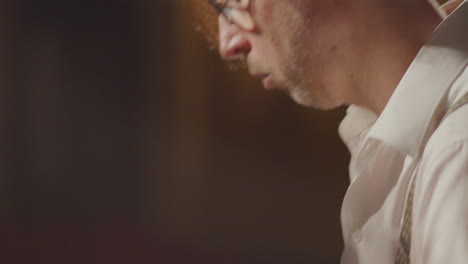pianist playing jazz music on stage