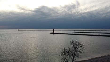 Drone-view-via-Mavic-Mini-of-the-Muskegon-Channel