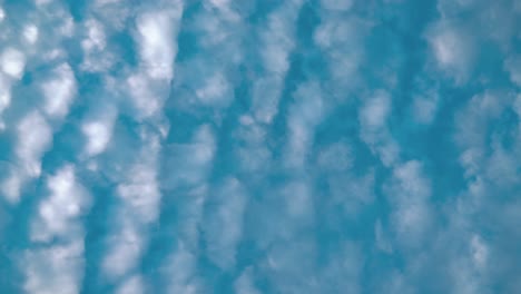 a beautiful time lapse from below, surfing white clouds, blue sky, daylight sun, 4k static video