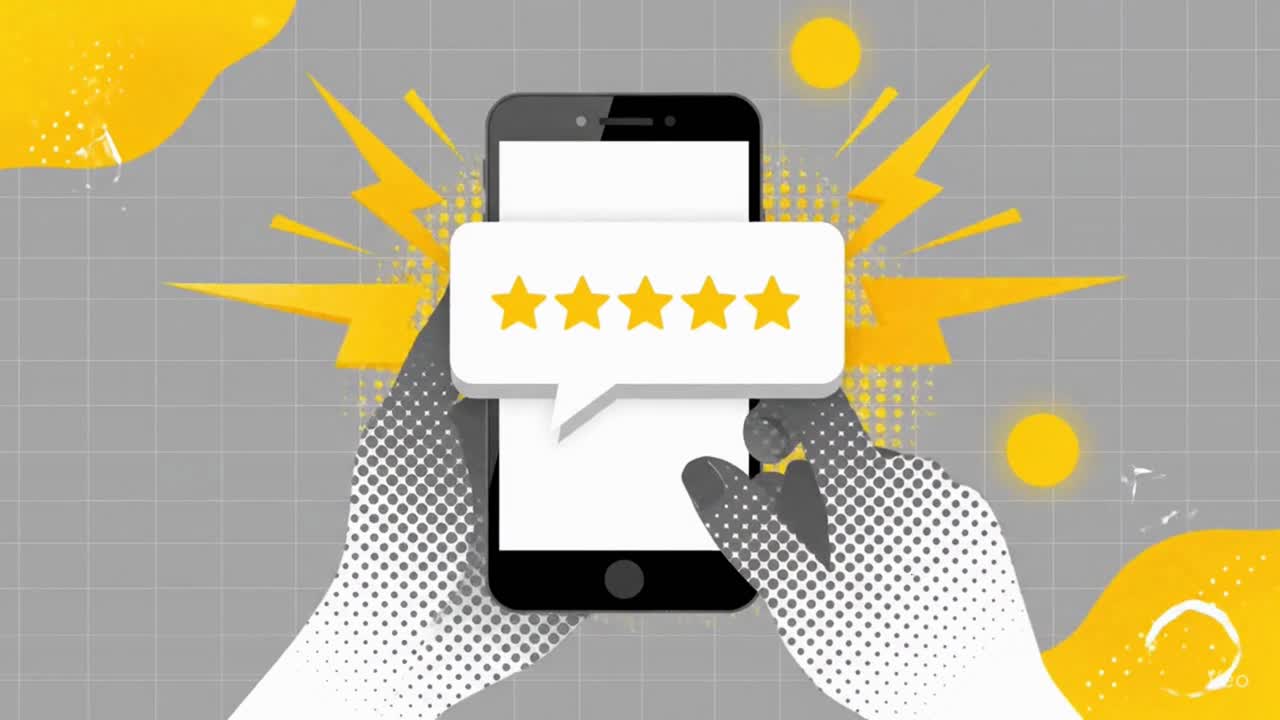 Kunde giver en femstjernet vurdering på en smartphone-app