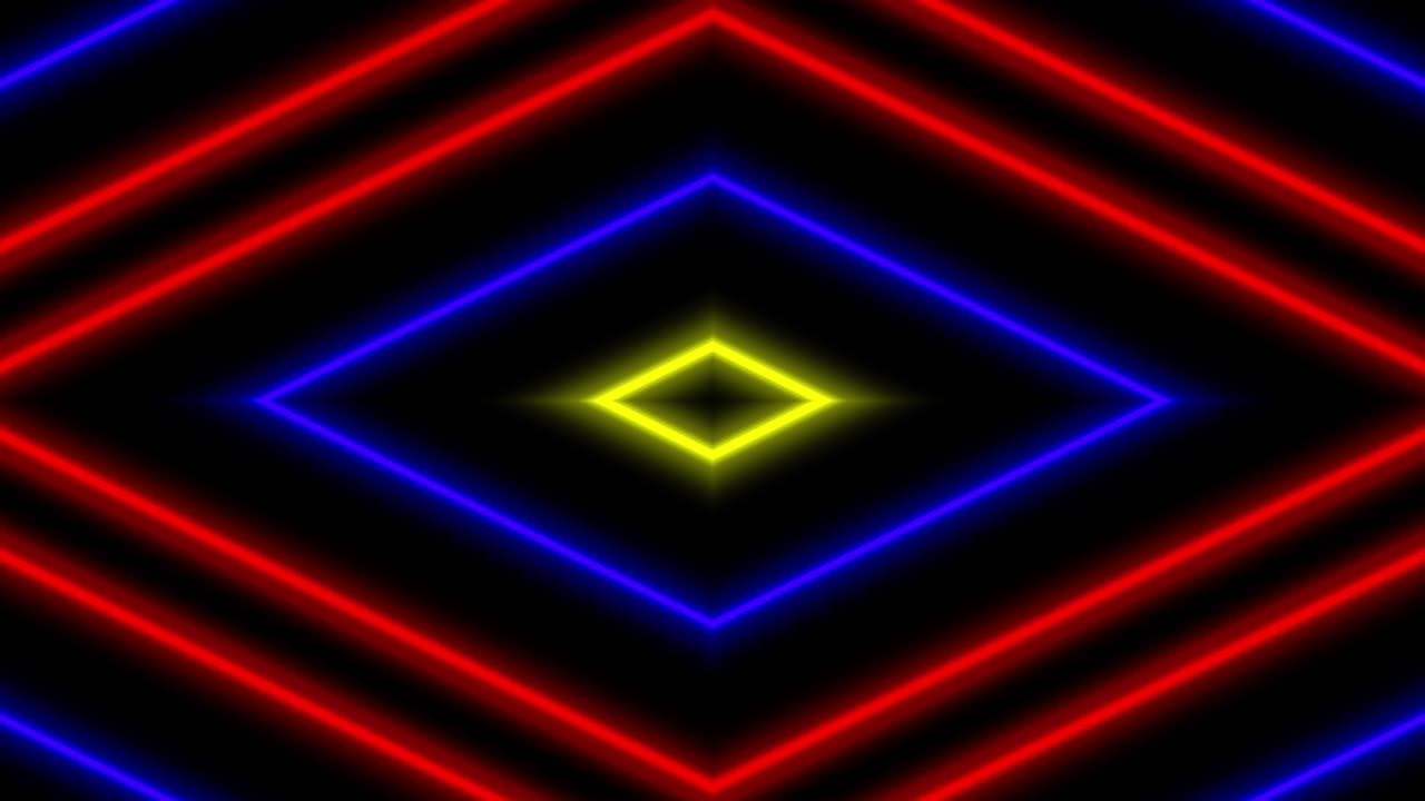 Neon geometric pattern illumination animation motion graphics