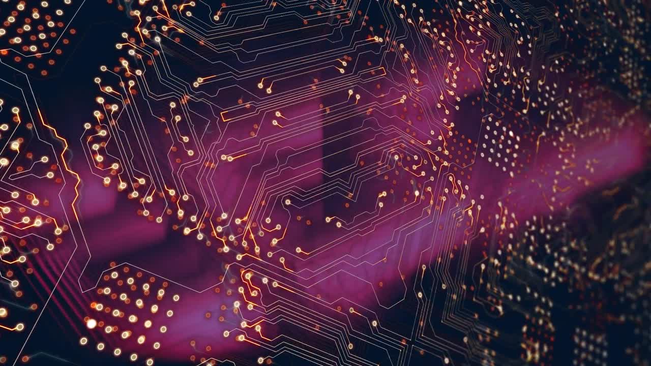 animación del zócalo del procesador sobre un fondo oscuro