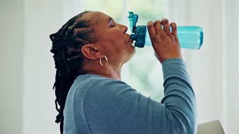 senior woman, drinking water