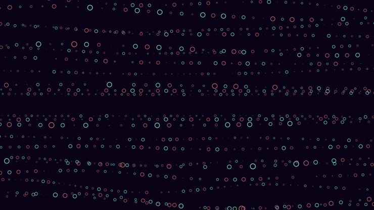 Dynamic abstract circles on black and pink background