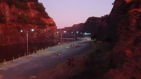 Aerial-shot-of-the-cerro-ñemby-in-Paraguay-at-golden-hour